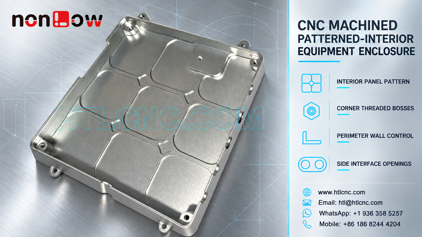 CNC Machined Patterned-Interior Equipment Enclosure: Boss, Wall and Interface Control