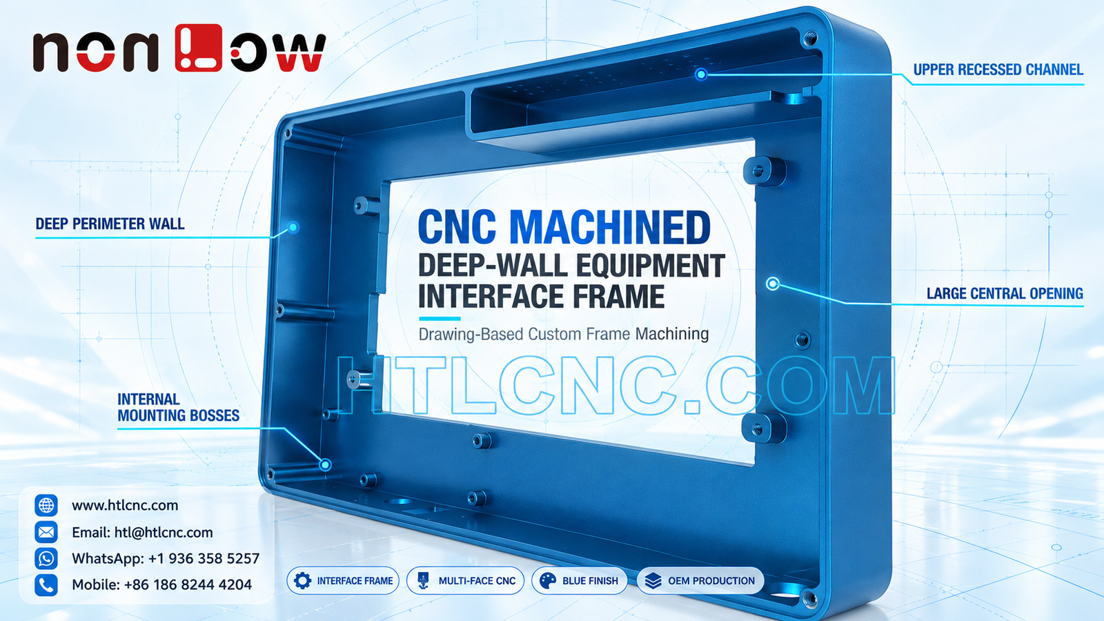 CNC Machined Deep-Wall Equipment Interface Frame: Window, Boss and Recess Control