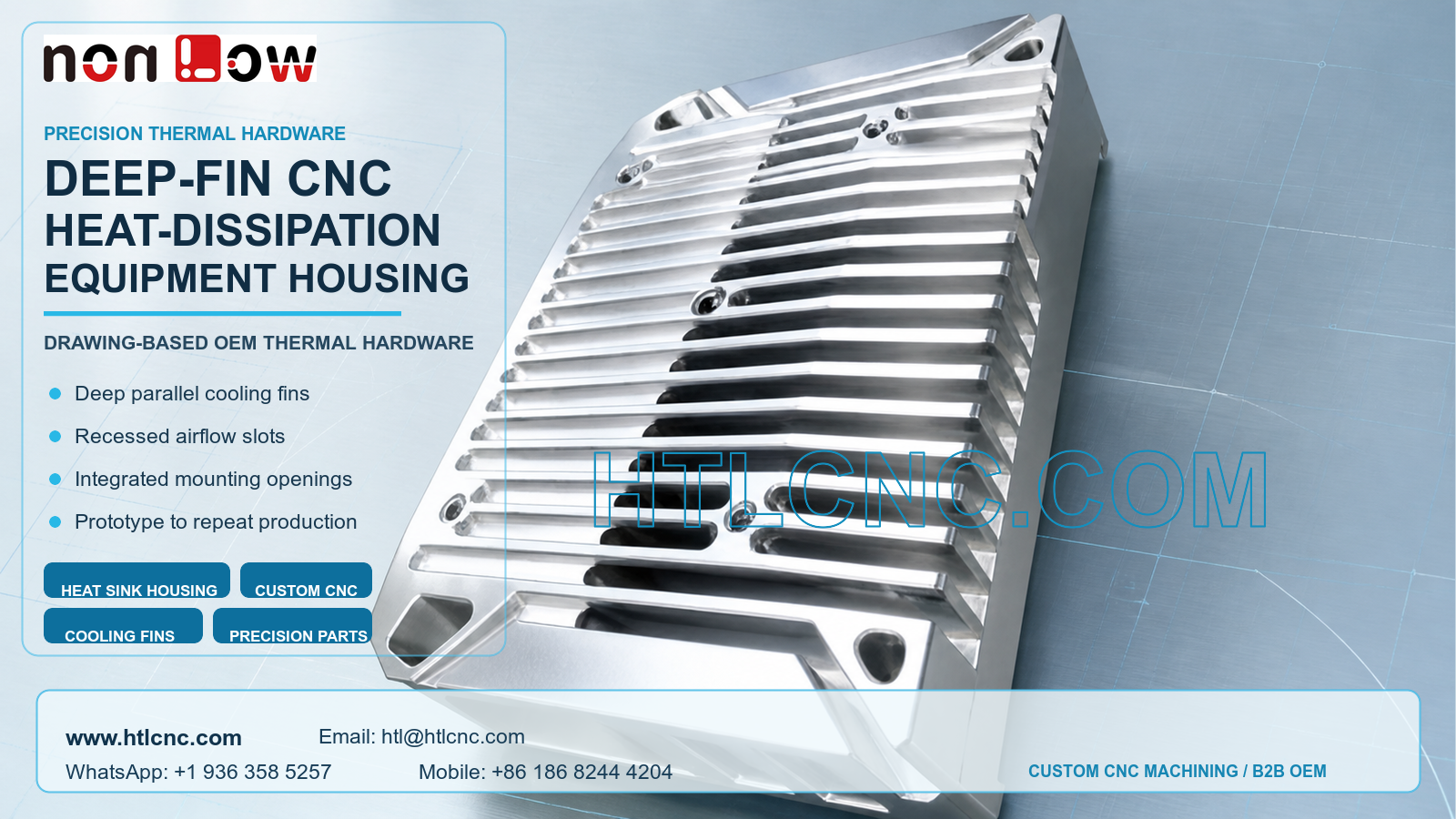 Deep-Fin CNC Heat-Dissipation Equipment Housing with Airflow Slots