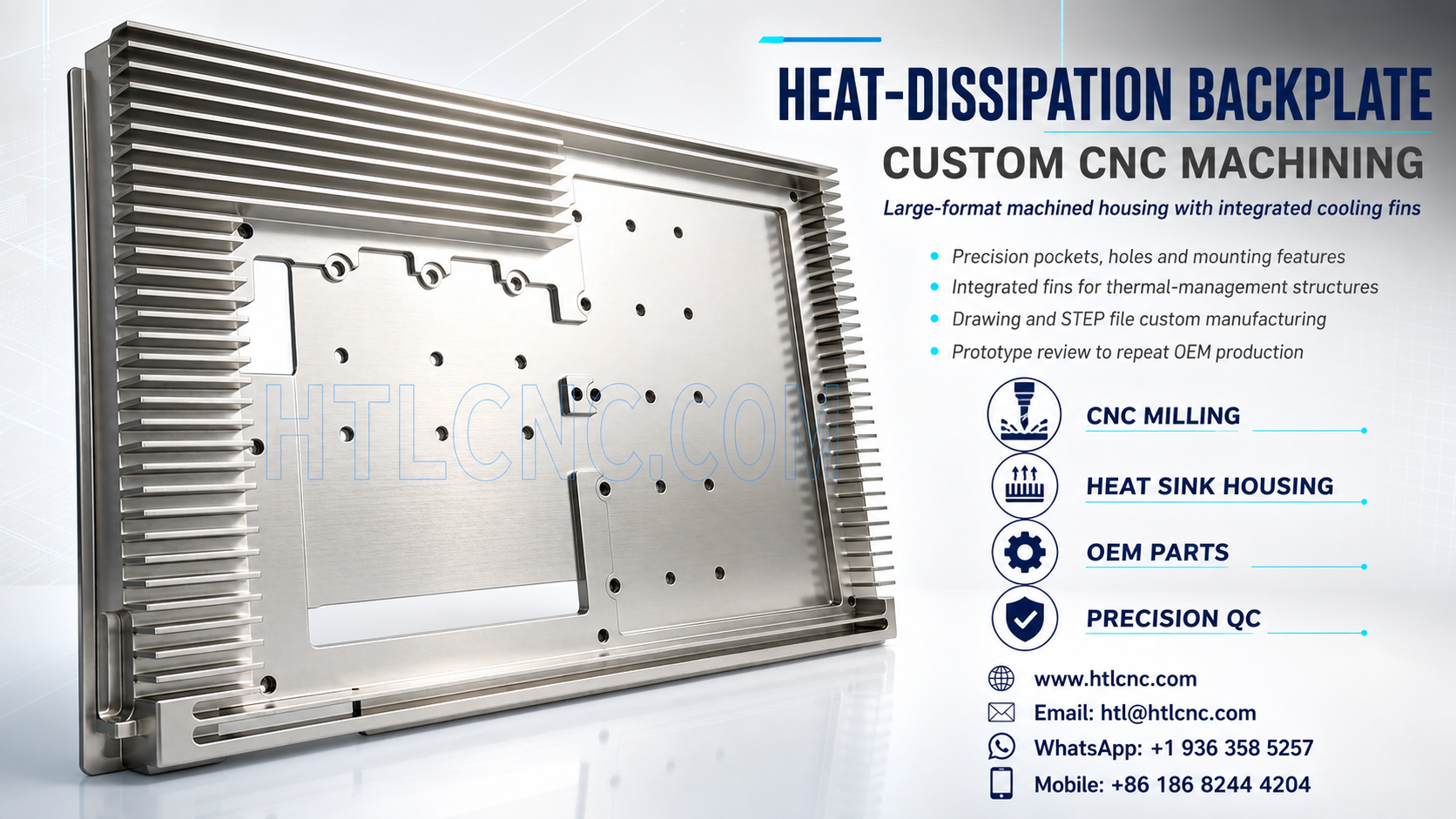 Large Heat-Dissipation Backplate Custom CNC Machining