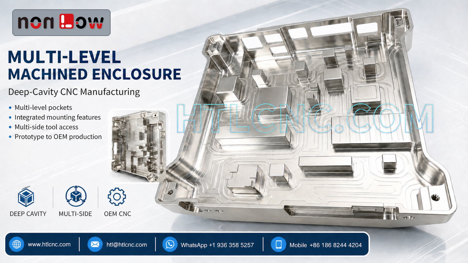 Multi-Level Machined Enclosure with Deep-Cavity CNC Manufacturing