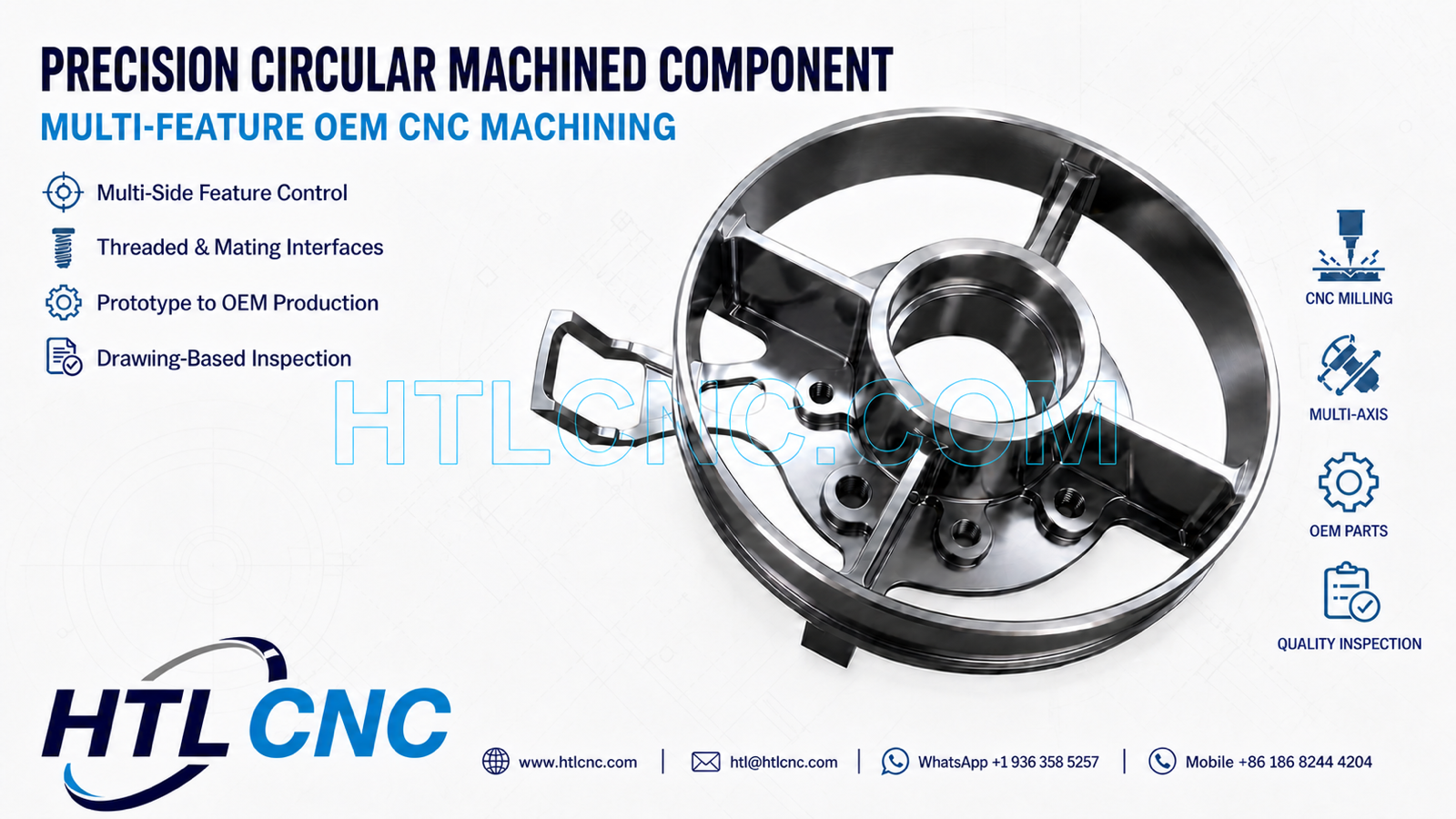 Precision Circular Machined Component OEM CNC Machining