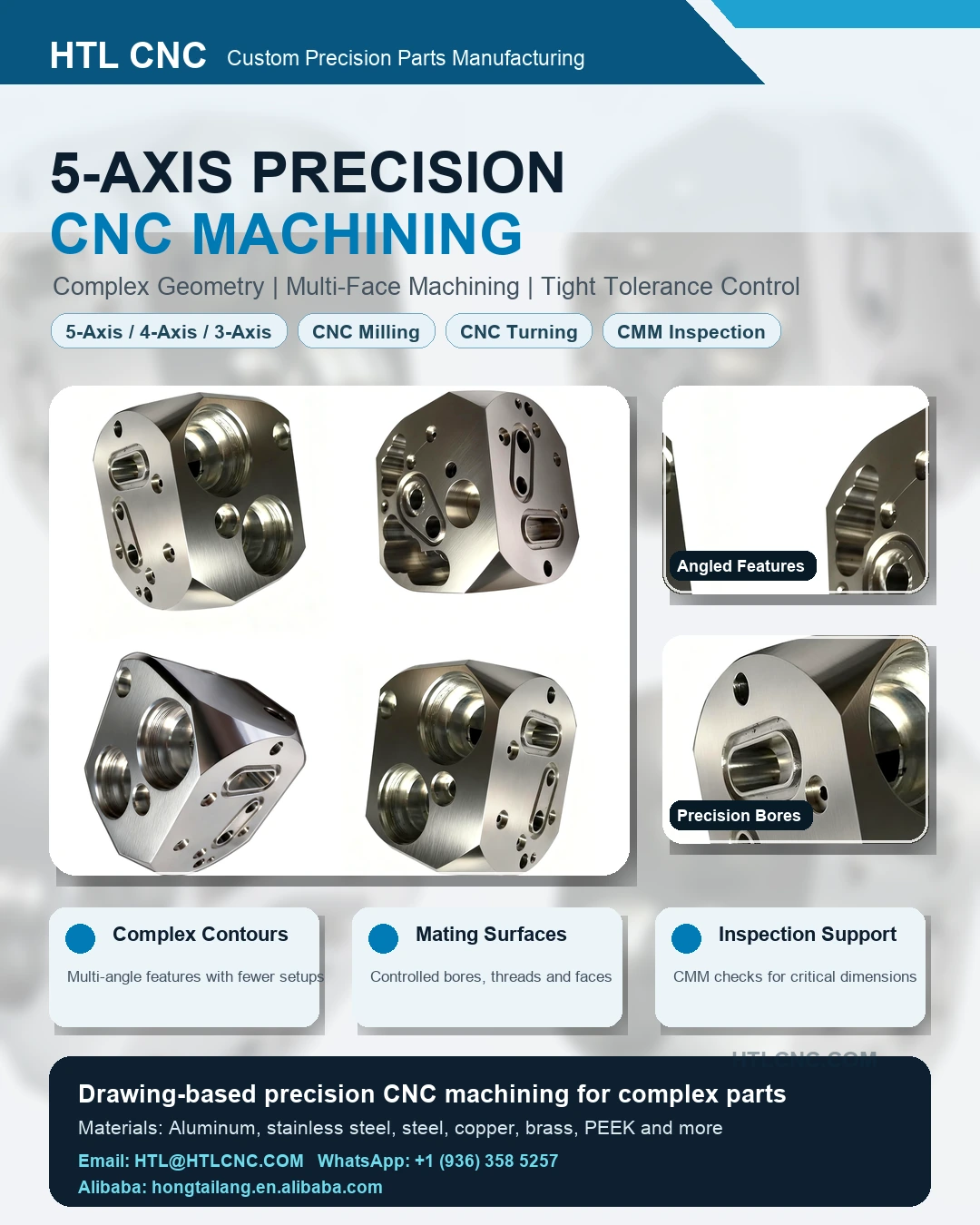 Mecanizado CNC de precision en 5 ejes para piezas complejas 